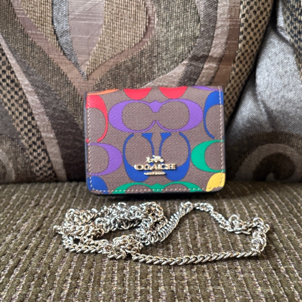 Coach Colorful Signature Chain Wallet